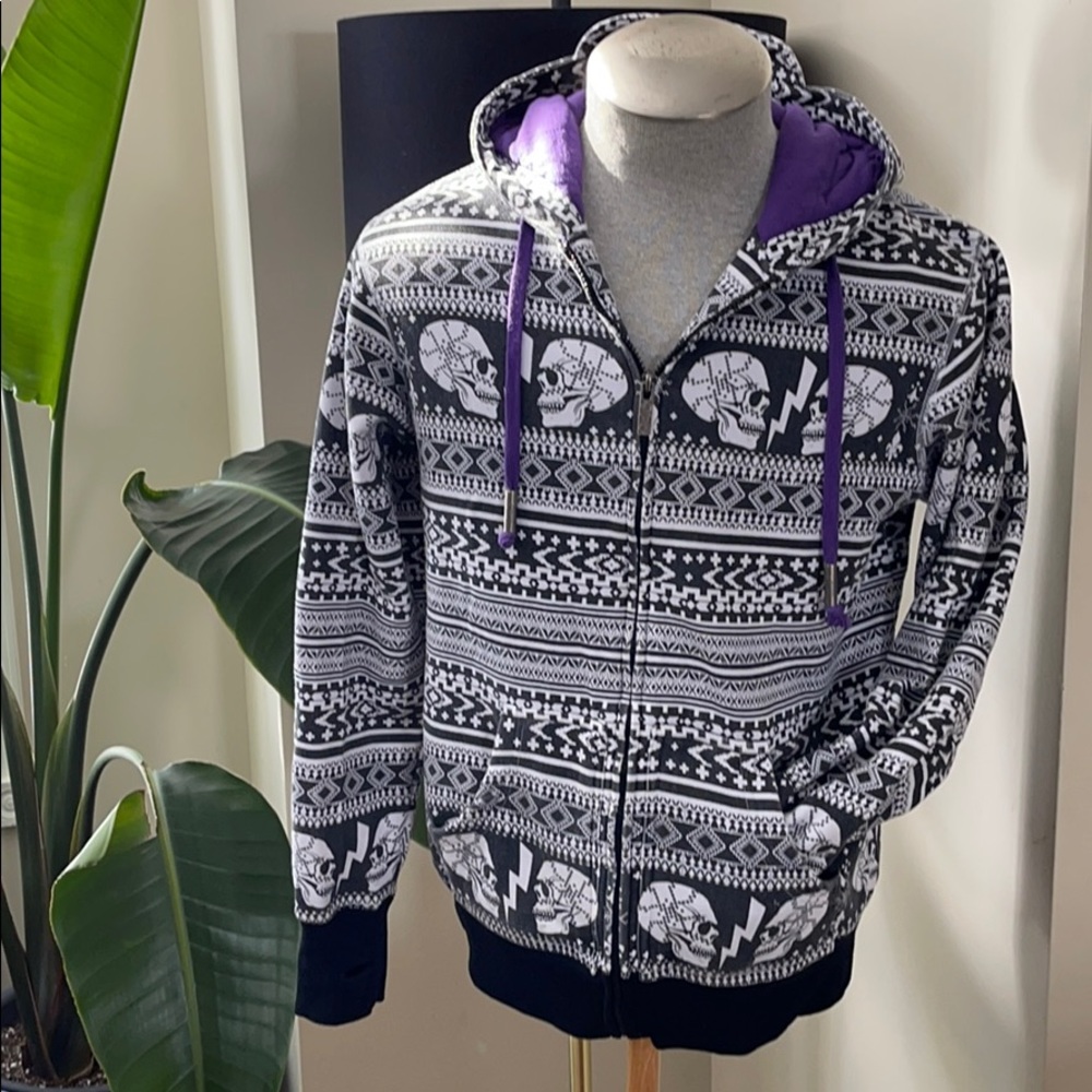 Zip up skull hoodie - Picture 1 of 6
